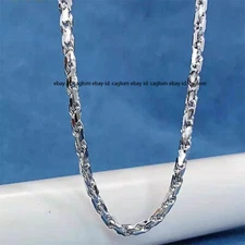 Pure Solid Platinum 950 Chain Men Lucky 2mm Twist Rope Necklace 17.75g/21.6inch