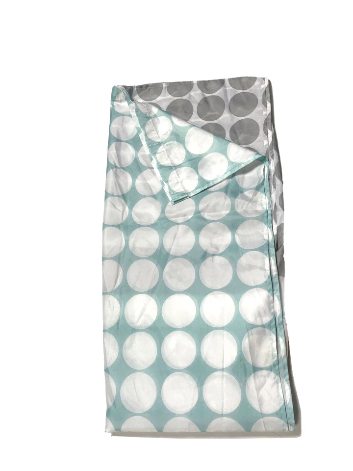 Cortina de chuveiro azul cinza bolinhas decoração de banheiro leve círculos modernos - Imagem 2 de 4