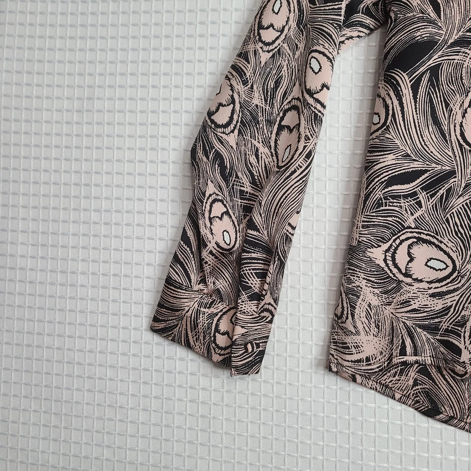 Blusa Liz Claiborne Petite Grande Mujer Poliéster Pluma de Pavo Real Rosa Negra Foto 3 de 4