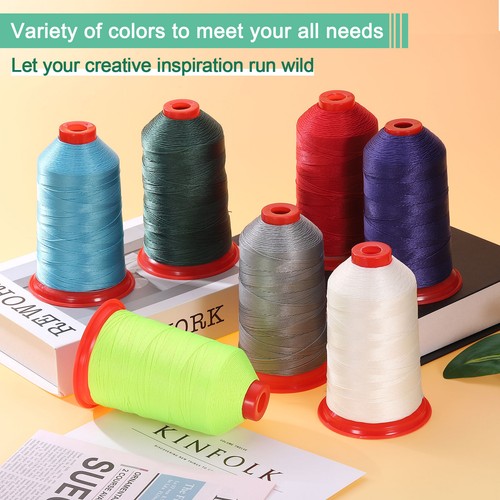 1400 Yards Bonded Nylon Sewing Thread 420D/3 Nylon Upholstery Thread Neon Green - Picture 5 of 7