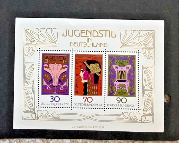 GERMANY - Collection - Art Nouveau Celebration Mini Pane Souvenir Stamps- MNH