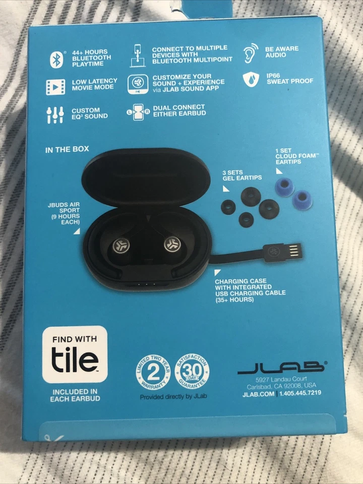 JLab Audio JBuds Air Sport Wireless Earbuds - Black - Image 2 of 3