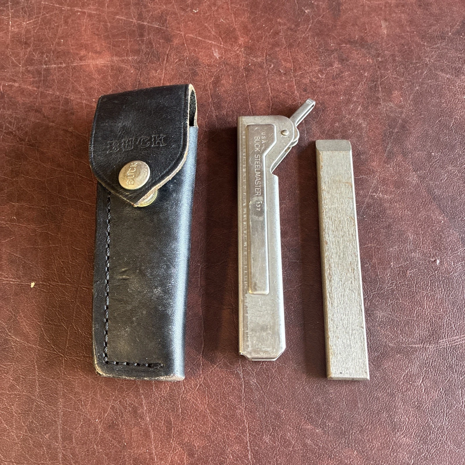 Vintage Buck Knife 137 Steelmaster USA Sharpening Stone