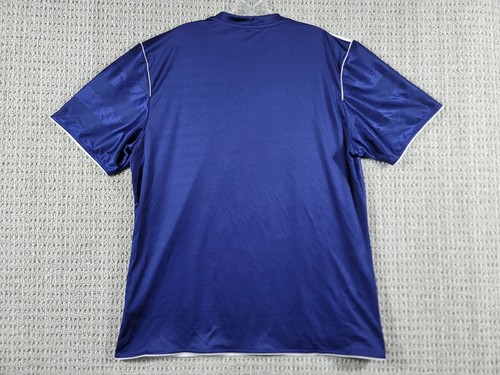Adidas Climalite Adult Soccer Jersey Royal Blue Shortsleeve Athletic 3 Stripe - Picture 4 of 8