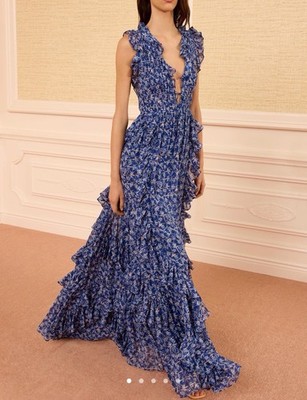 Ulla Johnson Florella Printed Silk Gown in Dusk - Size 4 $1350 Retail (AC260144)