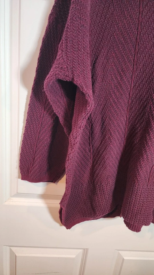 Suéter Eight Eight Ciruela Acogedor Tejido Cuello Capucha 2X Foto 3 de 4