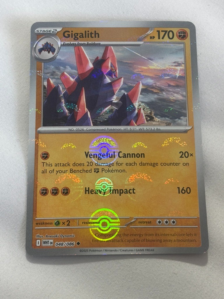 Pokemon TCG Gigalith 048/086 White Flare (Poke Ball Pattern)