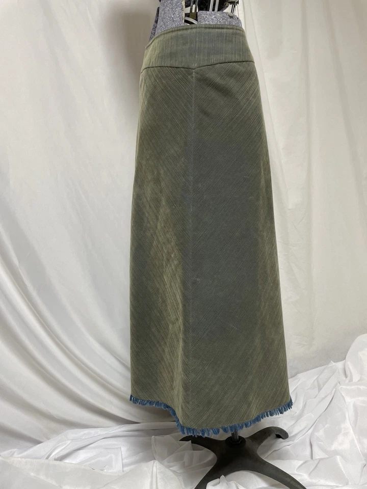 Falda Talbots Talla 18W Pequeña Fina Pana Denim Estilo Mezcla de Algodón Dobladillo Crudo Foto 4 de 4