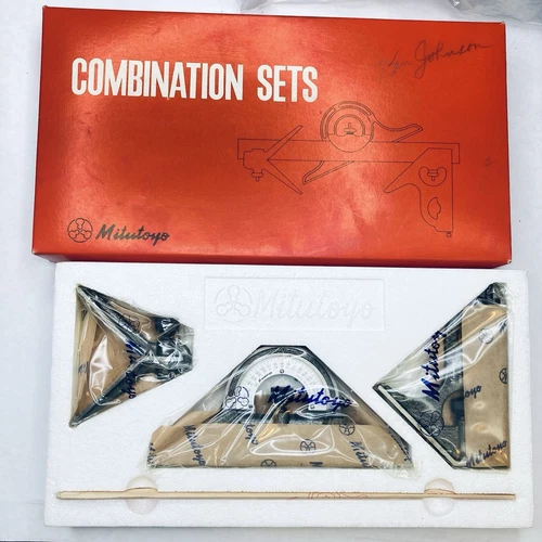 Mitutoyo No. 180-905 12” Combination Square Set - Hardened - 4 Pieces - NEW