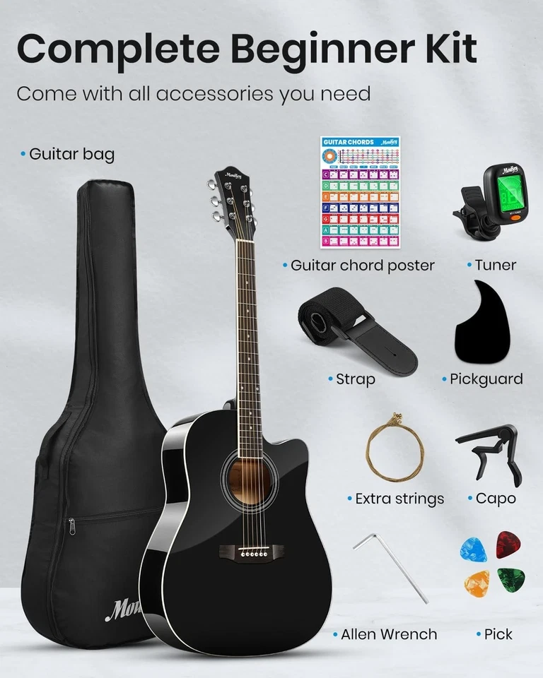 Complete Guitarra Acustica Set with Chord Poster - Black - Image 4 of 4