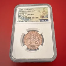 1808 India 10Cash Madras Presidency Coin 4.7g Admiral Gardner Shipwreck NGC