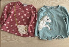 2 Kids Headquarters Toddler Girls Unicorn and Bear Long Sleeve Sweater Tops 3T