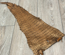 Copper Genuine Caiman Crocodile Tail Hide Leather Skin real alligator Croc 652