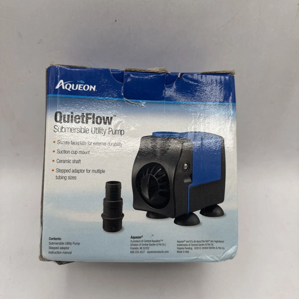 Bomba utilitaria sumergible Aqueon QuietFlow agua para acuario AQ1700 264-449 GPH flujo Foto 3 de 4