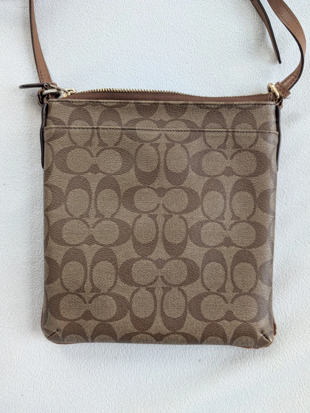 Lotto portafoglio Coach Swingpack Signature marrone marrone marrone chiaro F58309