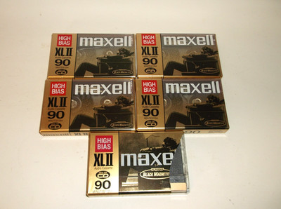 MAXELL XLII 90 min Cassette Tapes New Sealed Lot Of 5 tapes