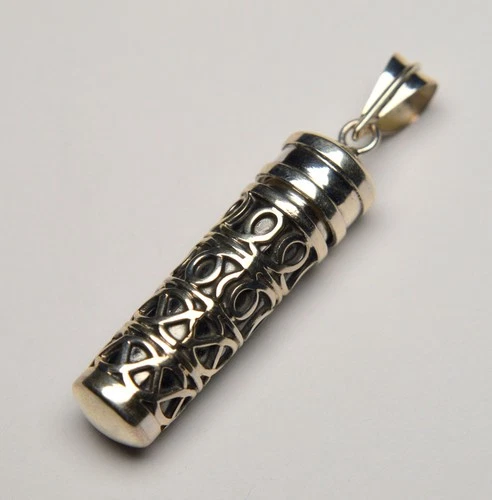 925 STERLING SILVER PENDANT SECRET SOS TUBE CAPSULE 8,00g