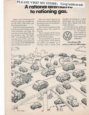 Original 1973 Volkswagen Beetle vintage print ad: "A rational alternative to ...