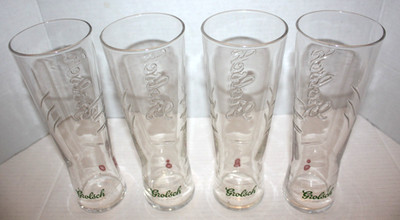 4 Grolsch Pint Pilsner Glass 20oz Grolsch Embossed Glass Glasses New NOS