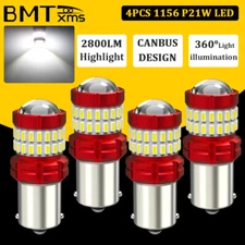 4pcs 1156 7506 LED Reverse Backup Light White P21W Bulbs Canbus For BMW AUDI