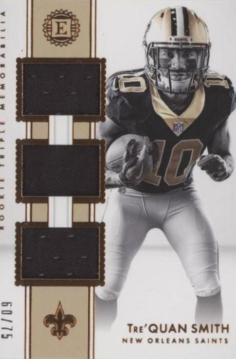 Triple Rookie Card 2018 Panini Encased - Rookie Triple Memorabilia Tre'Quan Smith #RTM-27 ...