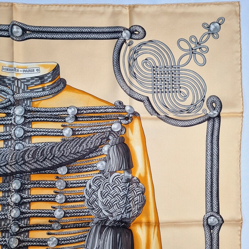 RARE VINTAGE HERMES Silk Scarf "Brandebourgs" Carre 90 designed by Caty Latham - Picture 4 of 14