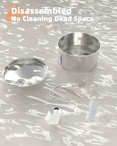 Cat Water Fountain Stainless Steel: Cat Fountain for Drinking - Automatic Pet Wa - Picture 8 of 12
