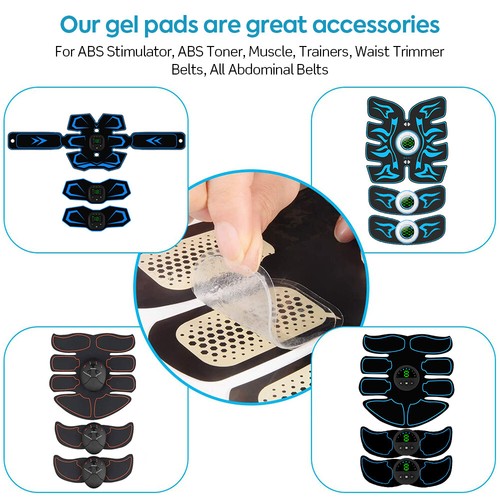 2-100Muscle Toner Gel Pads Abs Stimulator EMS Machine Toning Belt Trainer - Picture 4 of 11
