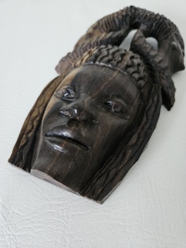 Hand Carved Wooden African Tribal Face Mask 9" - Picture 2 of 7