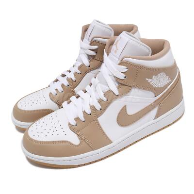 Nike Air Jordan 1 Mid Tan Gum White Men Casual Lifestyle Shoes AJ1 554724-271 | eBay