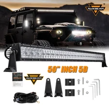 AUXBEAM 22/32/42/50/52" 5D Lens Curved Stright LED Light Bar Combo Offroad Lamp