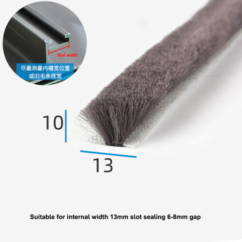 Brush Seal Door Seal Door Window Cabinet Door Brush Seal 8/10/11/13 mm - Picture 16 of 17