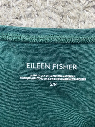 Eileen Fisher Tunic Women Small Pine Green Minimalist Lagenlook Organic Dress - Picture 3 of 9