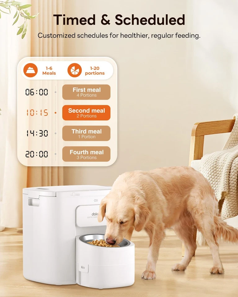 Dokoo Automatic Dog Feeder for Large Breed 15L Storage & Timed Food Dispenser - Image 2 of 4
