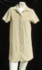 ASOS COLLUSION US XS 2 Beige Cotton Terry Snap Front Mini Polo Shift Dress Beach