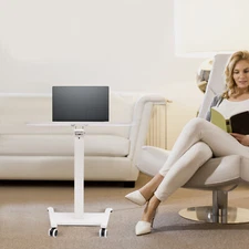 Adjustable 10??-30?? Rolling Podium Desk Standing Lifting Computer  Desk White