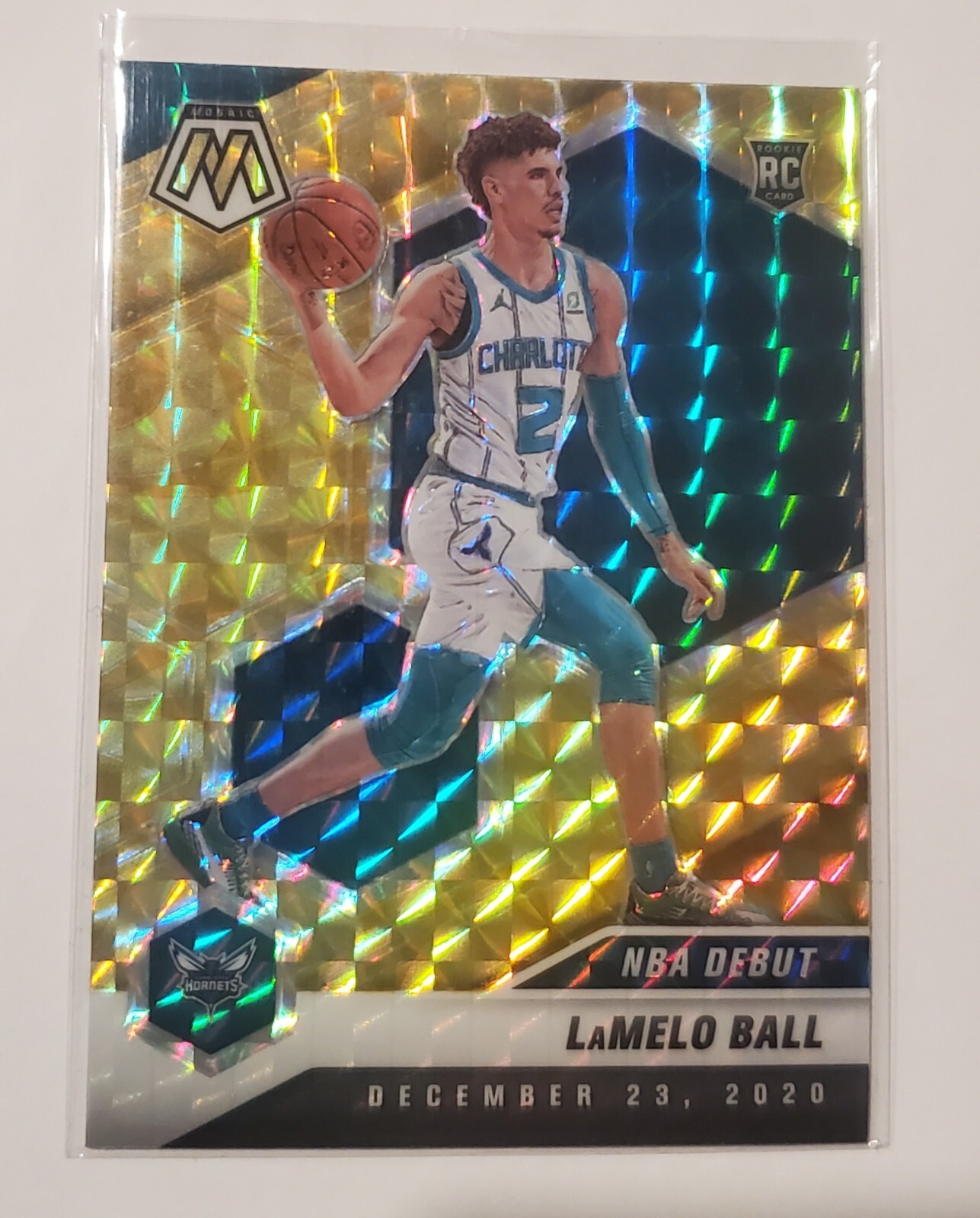 2020 Lamelo Ball Panini Mosaic Yellow Reactive NBA Debut Rookie #262 RC Hornets