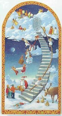 Staircase to Heaven Angels Extra Large German Advent Calendar 32 x 60 cm