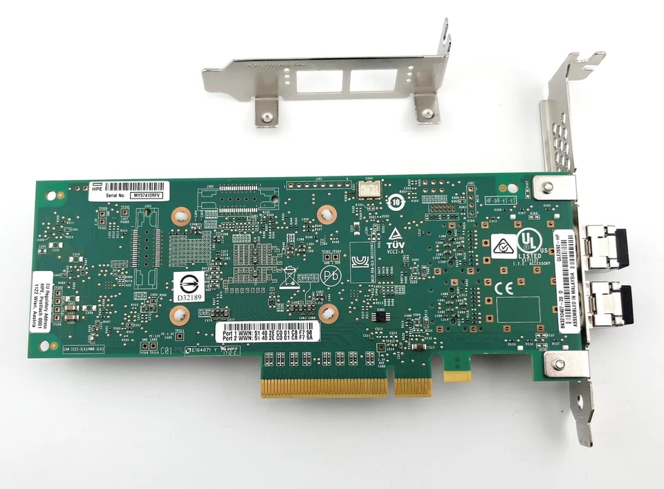 HPE StoreFabric SN1100Q 16Gb Dual Port FC Host Bus Adapter - Both Brackets - Image 3 of 3