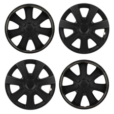16 inch Set of 4 Black Wheel Covers Kit Fit For R16 Tire Snap On Wheel Hub Caps