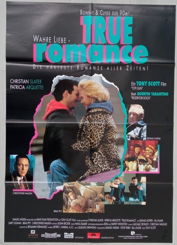 P185 Original Kinoplakat TRUE ROMANCE Christian Slater / Partricia Arquette - Picture 3 of 3