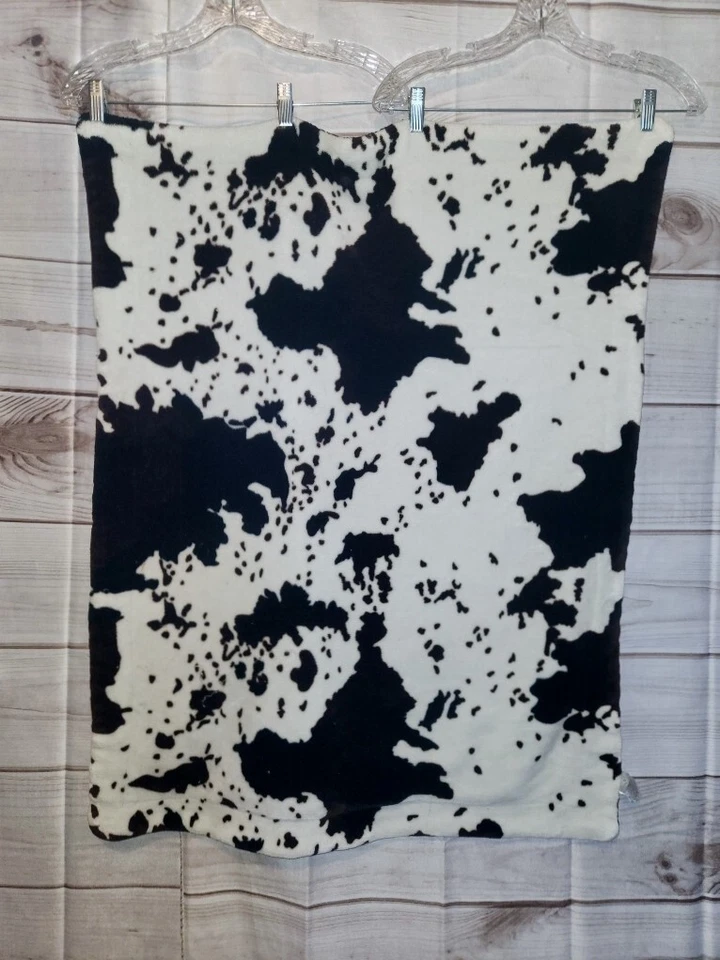 Детское одеяло головастики коричневый и белый коровий анималистический принт шерпа - Изображение 3 из 4