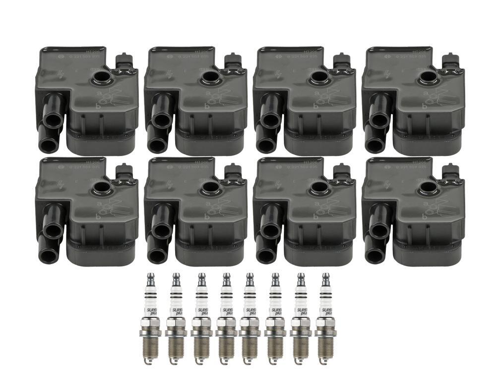 Bosch 8 Ignition Coil  8 Nickel Spark Plugs Kit For MB C215 R129 5.0L V8