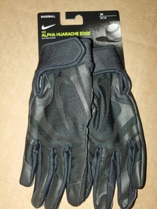 Nike Alpha Huarache Edge Adult Baseball Batting Gloves Medium Black New w/ Tags | eBay