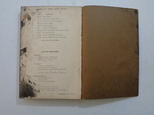 1956 Vtg Caterpillar Tractor Parts Catalog D4600 Engine 46-30 Electric Set N1 - Picture 8 of 9