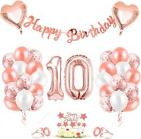 Luftballon 10, Geburtstagsdeko 10 Jahr MäDchen, 10 Geburtstag MäDchen Rosegold,