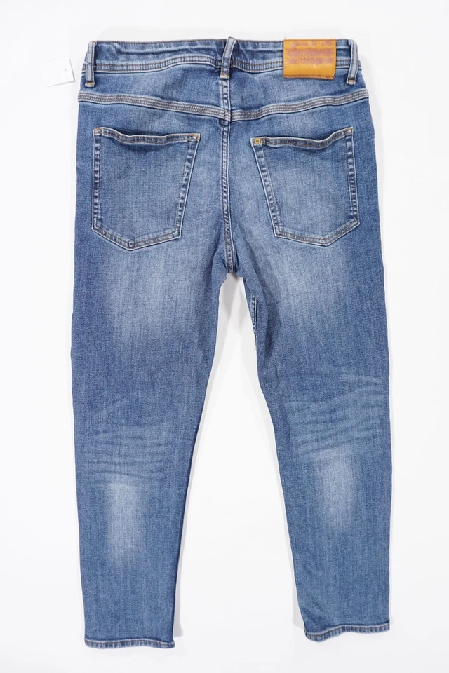 H&M Ragazzi Jeans Gr.158 Blu Medio Pietra Dritto Morbido Denim Stretch XB24 - Immagine 4 di 4