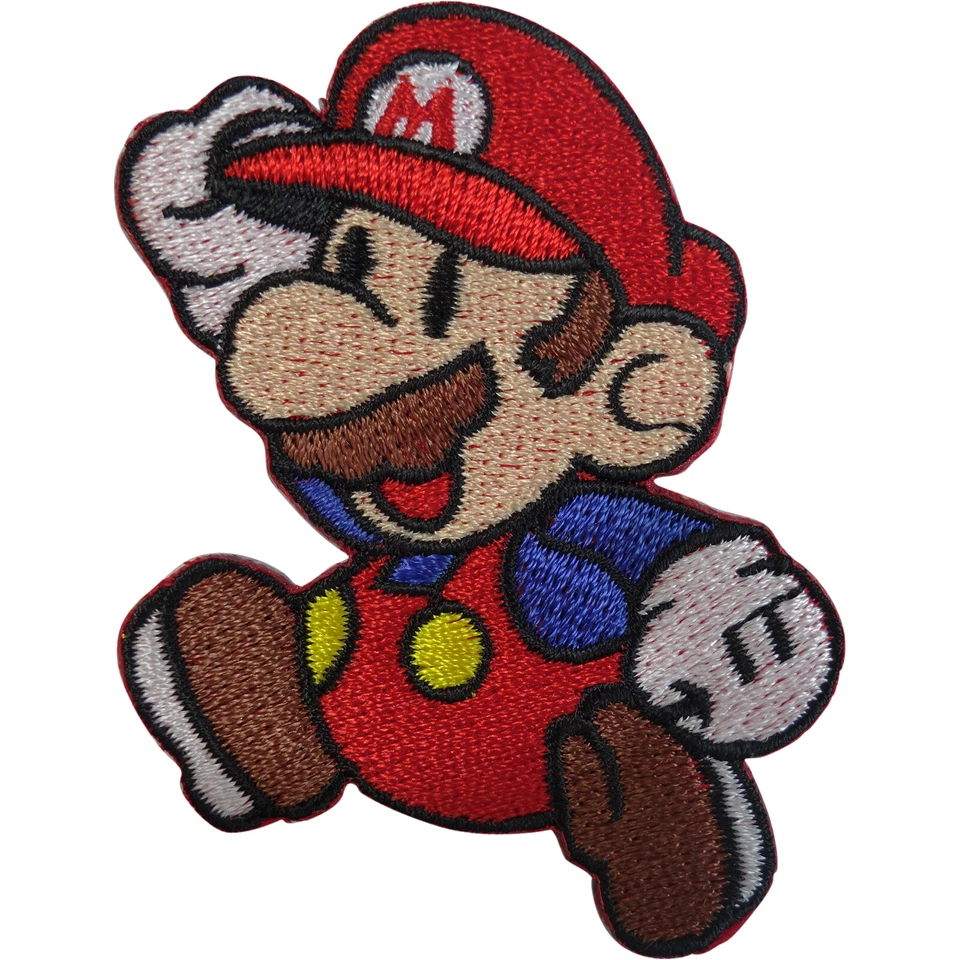 Mario Patch Embroidered Badge Super Mario Bros Nintendo Game Iron Sew On T Shirt