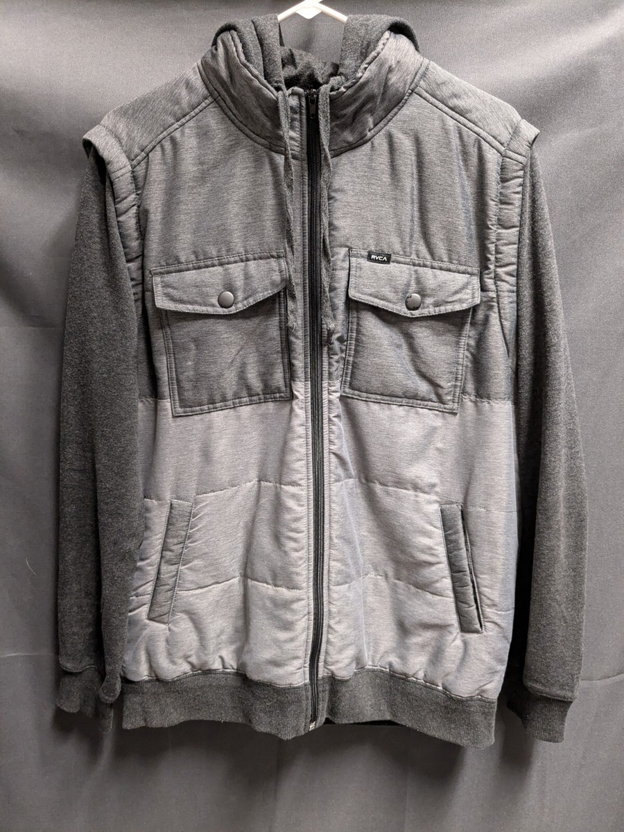 Rvca Gray Puffer Wayward Jacket Men Size Large EUC | eBay