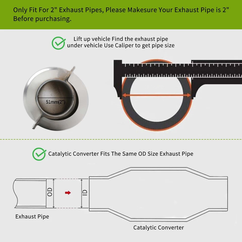 For Scion xD 2008-2012 1Pc 2" Inlet/Outlet Catalytic Converter w/Heat Shield EPA - Image 4 of 4